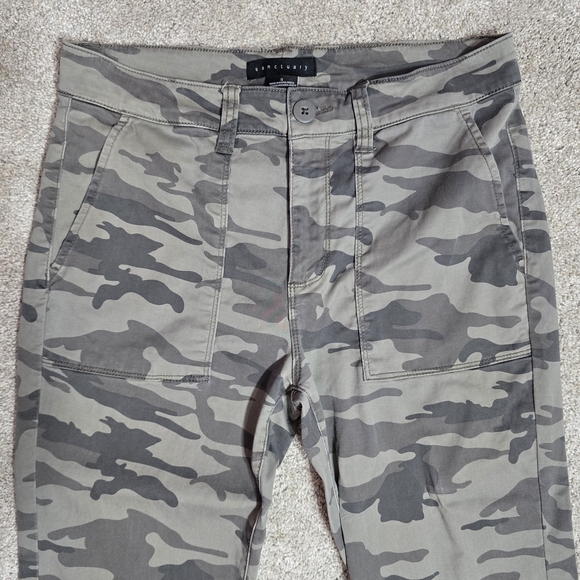 Sanctuary Gray Camouflage Military High-rise Trousers S - Picture 7 of 11